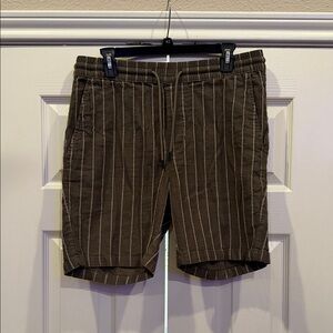 ONLY & SONS Brown Pinstripe Men's Shorts